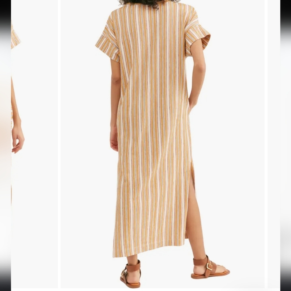 Free People Beach Marguerite Maxi Tee Dress Striped Size Large - Picture 2 of 15